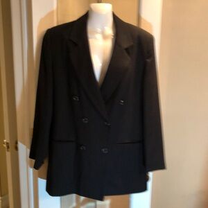 Vintage Black Wool Blazer